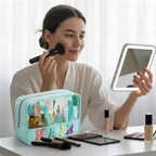 Sanwuta Seersucker Hair Bag Chenille Letter Clear Makeup Bag - Image 6
