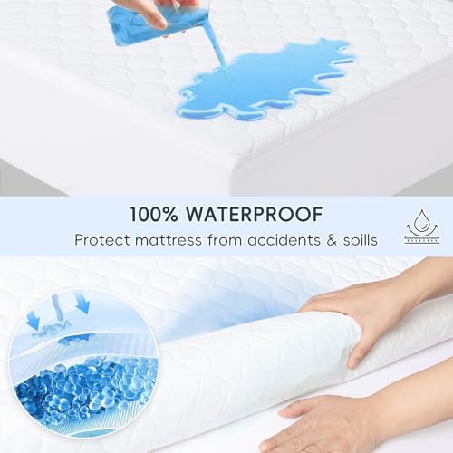 david's kids 2 Pack 38''x25'' Waterproof Mini Crib Mattress Protector, Fitted - Image 4