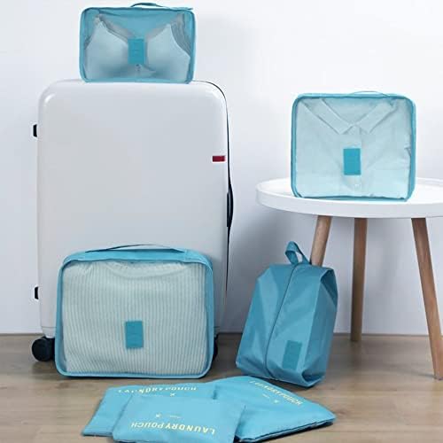7 Set Packing Cubes, Travel Foldable Luggage Organizers Storage Bag Accessories - Image 6