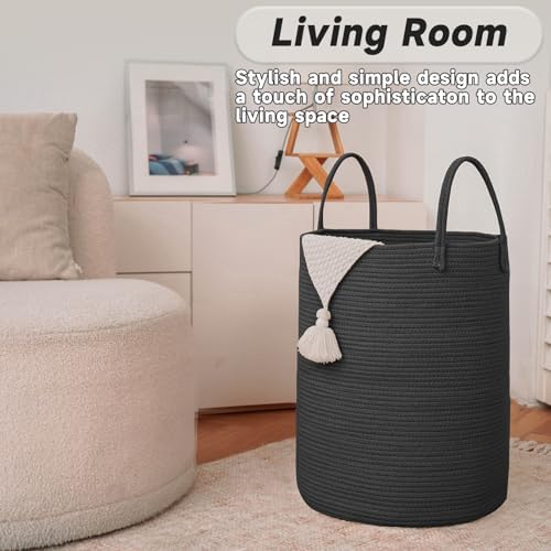 JMvicyroam 80L Cotton Rope Laundry Basket Hamper - Image 3