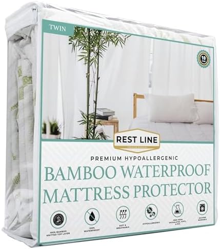 RestLine Premium Bamboo Waterproof Mattress Protector by RestLine
