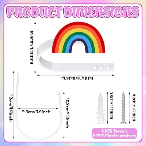 Briwooody 2 Pcs Rainbow Curtain Tiebacks Acrylic Curtain Holdbacks - Image 2