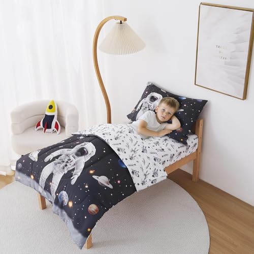 lasoftan Toddler Bedding Set, 4 Piece Bed-in-a-Bag Toddler Bed Comforter Sets - Image 5