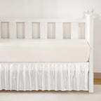 White Satin Crib Bed Skirt - Image 3