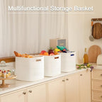 OIAHOMY Storage Cubes 11 Inch Storage Bins 3-Pack Square Baskets White - Image 6