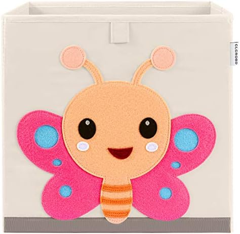 13 Inch Animal Cube Storage Bins, Foldable Fabric Kids Toy Box & Toy Chest by CLCROBD