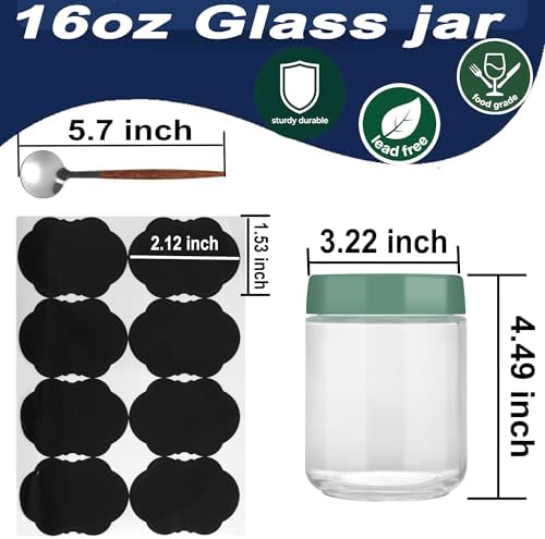 Lulonpon 8 Pieces 16 oz Overnight Oats Containers - Image 4