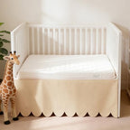 100% Cotton Scallop Edge Crib Bed Skirt, 4-Sided Soft Breathable Cotton Bedding by ZaizaiHome