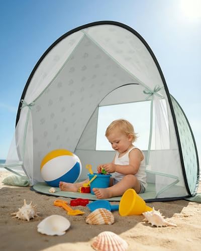 Pop-Up Baby Beach Tent UPF 50+ by WEMOH