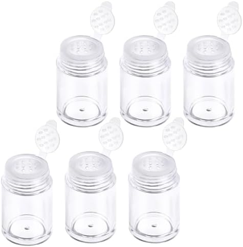 6 Pcs Clear Plastic Loose Powder Bottle Glitter Powder Bottle Baby Powder by Unknown