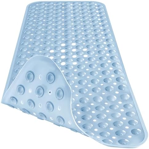 Extra Long Bathtub Mat Non Slip Bath Mat Light Blue 40"x16" Full - Image 3