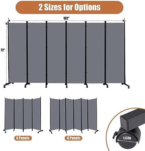 Room Divider 102'' Wide Folding Room Divider Panel - Image 5