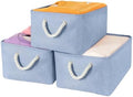 Storage Bins with Sturdy Cotton Handles, Fabric Storage Baskets by LordCom