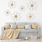 Thyle 6 Pcs Daisy Wall Decor Wooden Flower - Image 4