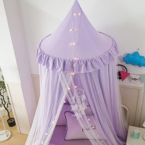 VETHIN Bed Canopy Double Layer Princess Round Dome Dreamy Mosquito Net Bedding - Image 5