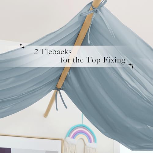 NICETOWN Stone Blue Kids Bed Canopy - Image 2