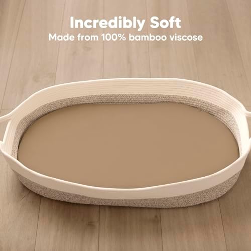2-Pack Baby Bassinet Sheets Girl, 33x17 Bedside Sheets - Image 2