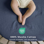3 Pack Cotton Muslin Baby Bassinet Fitted Sheet - Image 4