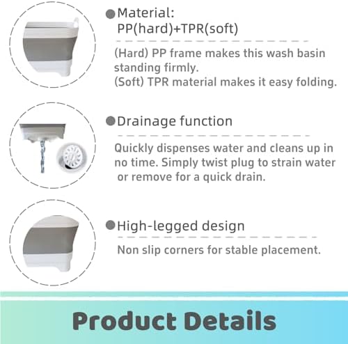 GIMWA 2.4Gal Collapsible Dish Basin - Image 4
