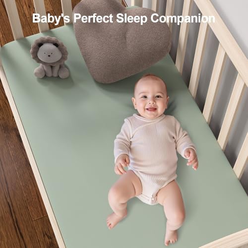 Pack N Play Sheets Fitted, Mini Crib Sheets, Breathable Soft Unisex Playard - Image 7