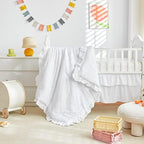 Mini Crib Bedding Set 3 Pieces Baby Boho Quilted Tufted Ruffles Comforter - Image 2