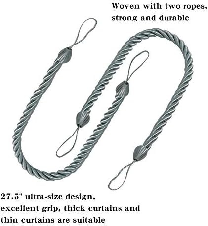 BEL AVENIR 4 Pack Curtain Tiebacks Ropes Tie-Backs, Handmade Holdbacks - Image 3