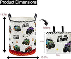 ESSME Laundry Basket, Monster Truck Hamper Collapsible Canvas Storage Bin - Image 2