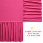 SiinvdaBZX Hot Pink Crib Skirt Dust Ruffle, Microfiber Crib Bed Skirt - Image 6