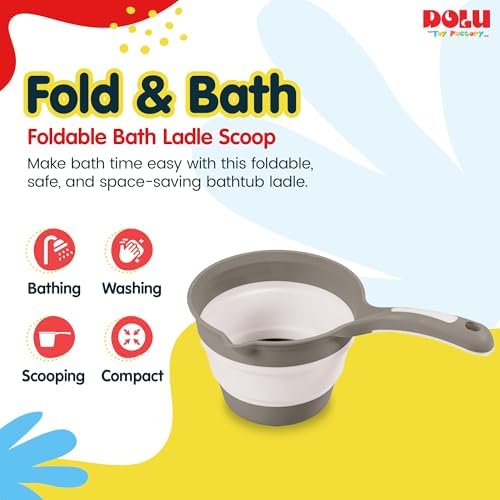 DOLU NUVE Foldable Bath Ladle for Compact Toddler Wash Tub, Ages 6+ Months - Image 2