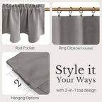 NICETOWN Silver Grey Blackout Window Valance - Image 3