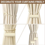 Hion Magnetic Curtain Tiebacks Beige 2pcs, Curtain Tiebacks Buckles Holdbacks - Image 5