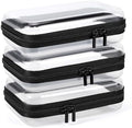 YOPCDJ 3 Pack Clear Hard Shell Zipper Case, Plastic Pouch by YOPCDJ