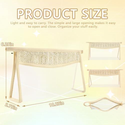Boho Patch Bag Clear Makeup Letter Bag, Waterproof Zipper Make up Bags Toiletry - Image 2