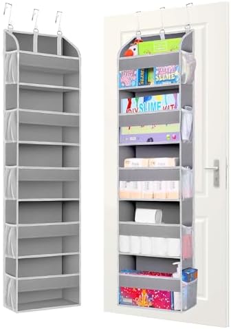 TAHAVICE 2 Pack Over the Door Storage Organizer, 5 Large & 10 Mesh Pockets by TAHAVICE