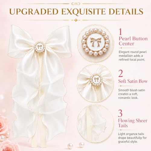 2 Pack French Silky Bow Curtain Tiebacks - Image 2
