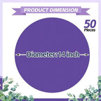 50 Pieces Purple Paper Place Mats Round Disposable Table Mats Purple Paper - Image 2