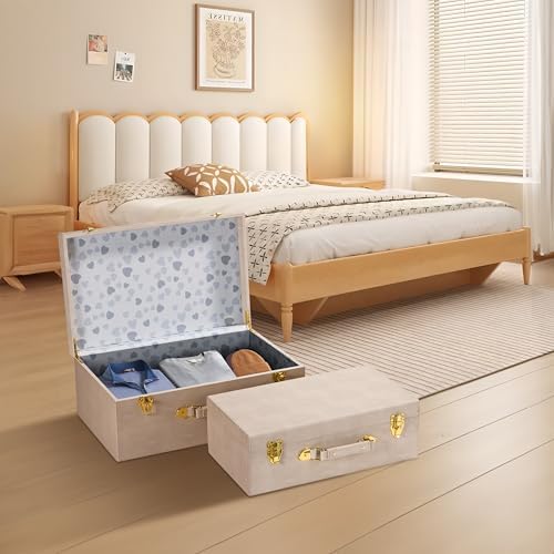 Sagala Set of 2 Large Decorative Storage Trunks, Faux Leather Large Storage - Image 3