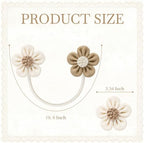VIS'V Curtain Tiebacks, Boho Curtain Holdbacks, Cream and Khaki - Image 4