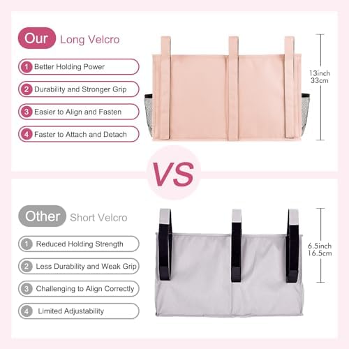 Surblue Bedside Caddy Hanging Bed Organizer Storage Bag Pocket - Image 4