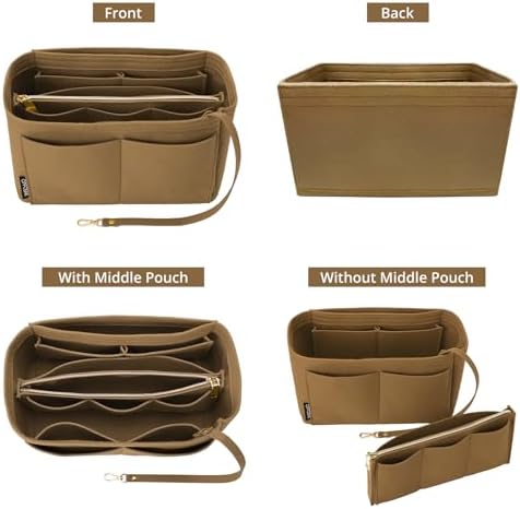 OPPOSHE Purse Organizer Insert for Handbags, Softened Felt Bag Insert Organizer - Image 2