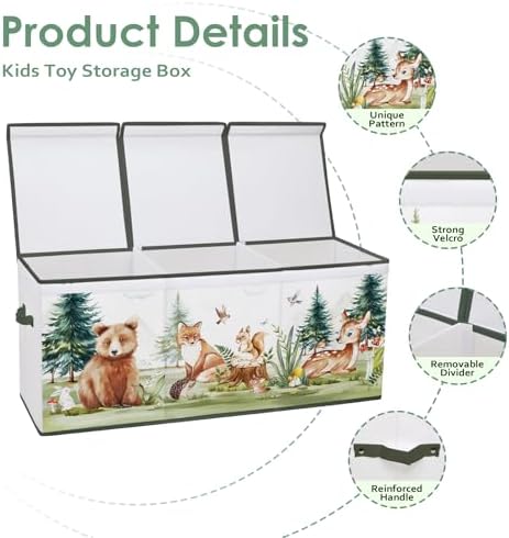 decalsweet Large Toy Box Collapsible Chest Organizer - Image 3