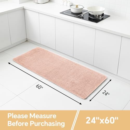 Polyester Bathroom Runner Rug 24"x60" Dusty Pink, Soft Bath Mat - Image 2