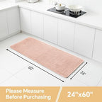 Polyester Bathroom Runner Rug 24"x60" Dusty Pink, Soft Bath Mat - Image 2