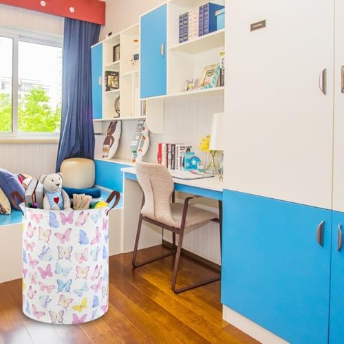 Butterfly Laundry Basket Girls Hamper, Baby Nursery Clothes Hamper, Foldable - Image 5