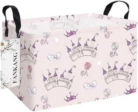 Rectangular Princess Castle Fabric Storage Basket by FANKANGStorageBasket