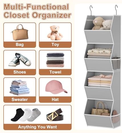 Wawocs 4 Shelf Hanging Closet Organizers and Storage - Image 5
