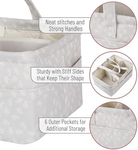 Mr. Pen- Baby Diaper Caddy Organizer, Patterned Gray - Image 3