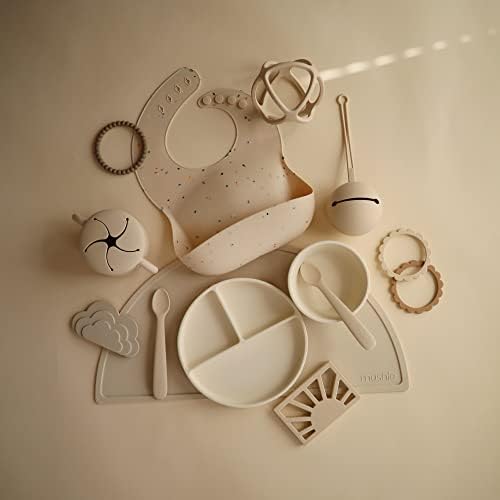 mushie Silicone Baby Bib |Adjustable Fit Waterproof - Image 3
