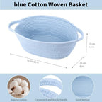 Baby Boy Woven Gift Basket for Gifts Empty Blue Storage Basket - Image 2