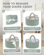 Maliton Diaper Caddy Organizer for Baby, Portable Diaper Storage Organizer for - Image 7